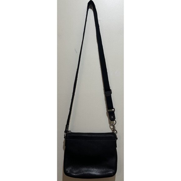 Vintage COACH Black Penelope Turnlock Swingpack Pebble Leather Crossbody - Picture 4 of 14